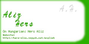 aliz hers business card